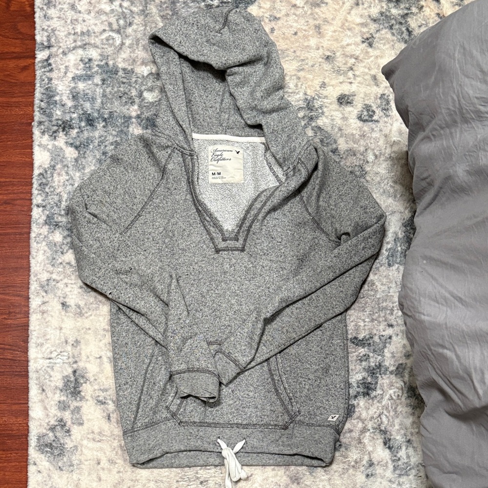 American Eagle Outfitters Gray V-Neck Sweater